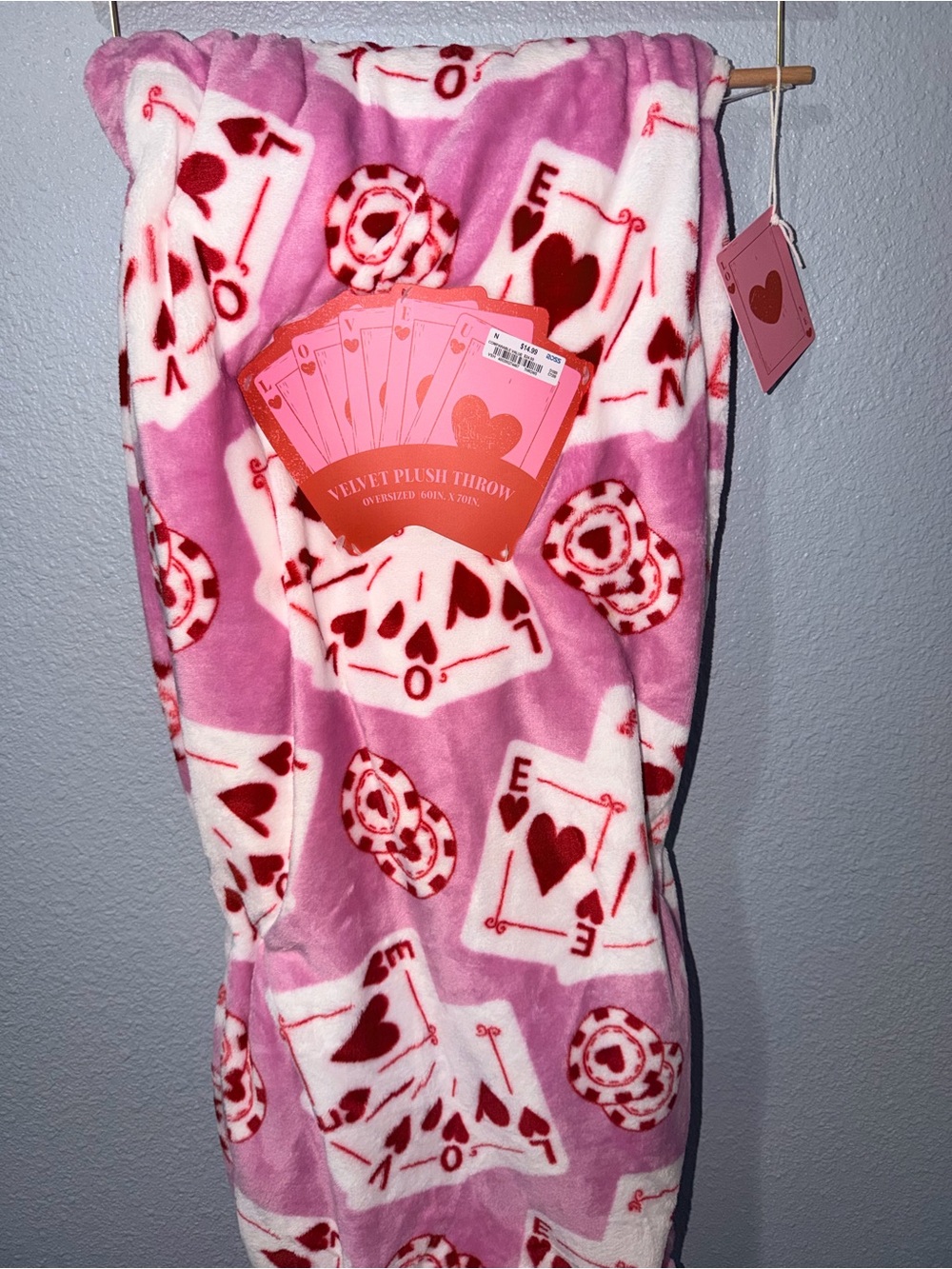 Velvet Plush Throw Blanket - Oversized - Poker Theme